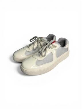 Prada Nevada America’s Cup Patent Mesh Sneakers White US 8